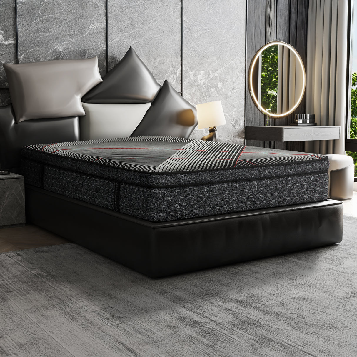 15 Inch Euro Top Gel Memory Foam Hybrid Mattress with Pocket Coils, Cooling & Edge Support - California King Size