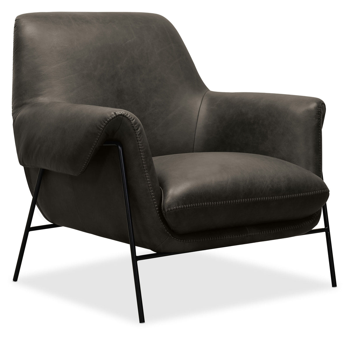 Ambroise Metal Frame Club Chair - Dark Gray / Black by Hooker Furniture - View 1