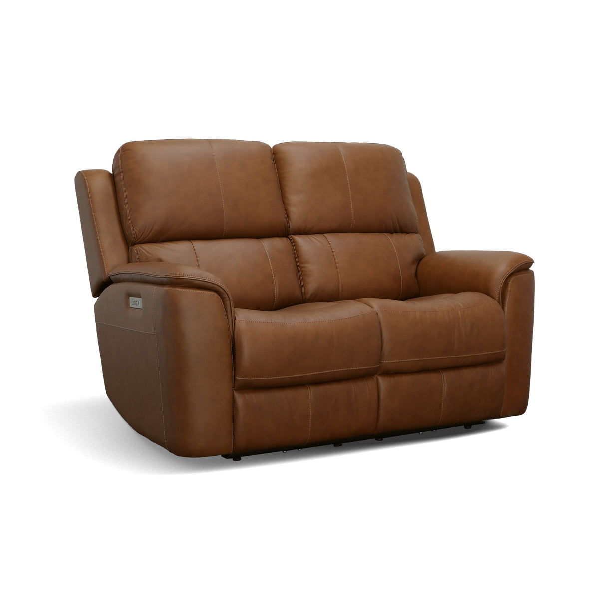 Henry Power Reclining Loveseat With Power Headrests & Lumbar - Caramel | Flexsteel