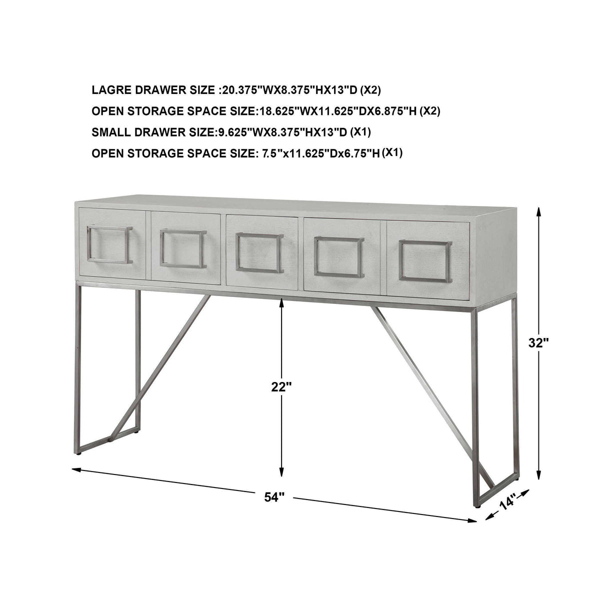 Abaya Console Table - White by Uttermost - View 9