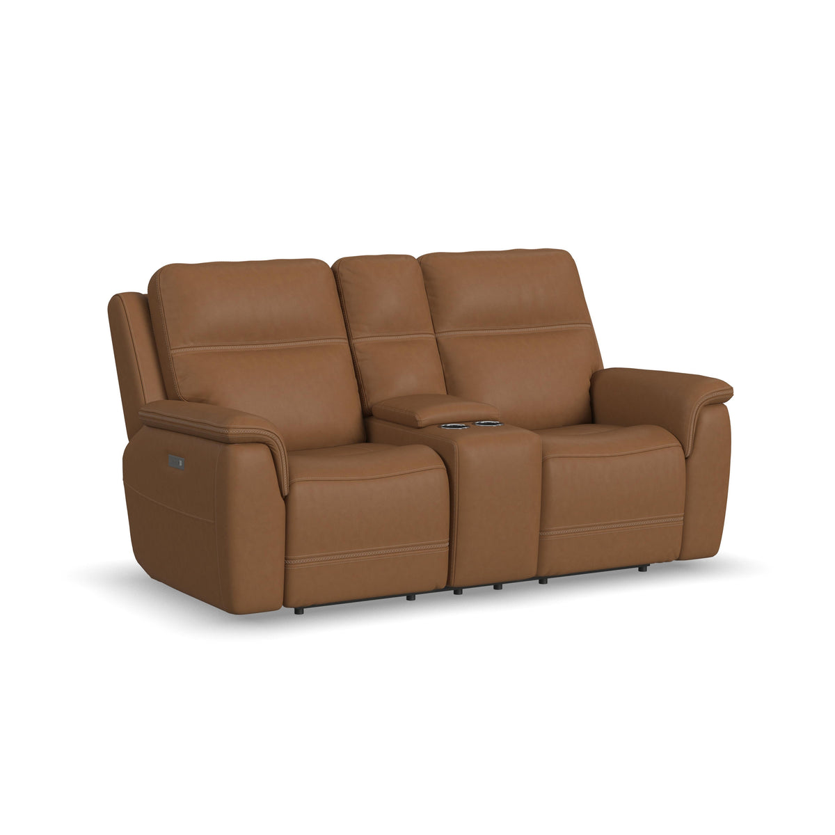 Sawyer Power Reclining Loveseat With Console, Power Headrests, Lumbar - Dark Brown | Flexsteel