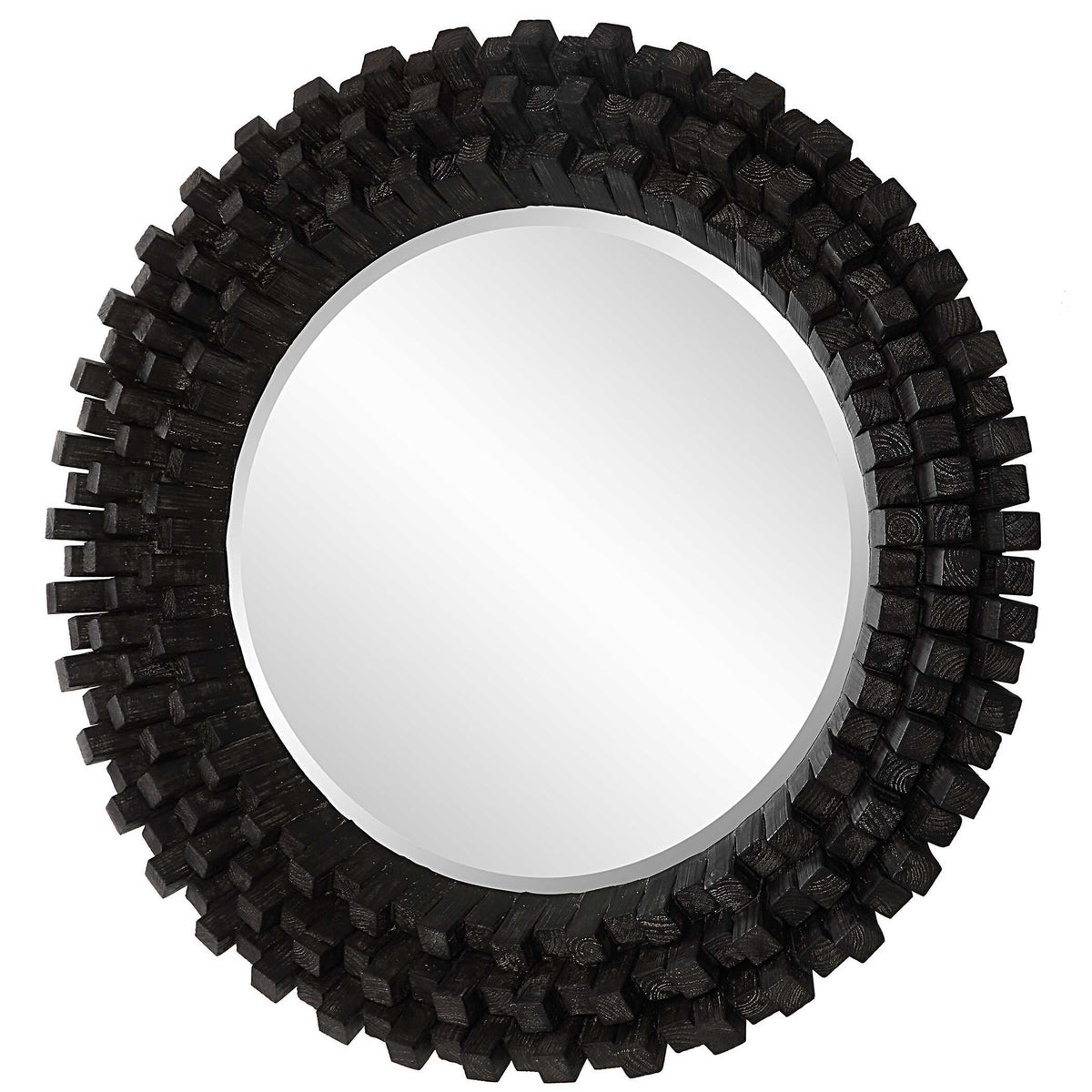 Circle Of Piers Round Mirror - Black by Uttermost - View 4
