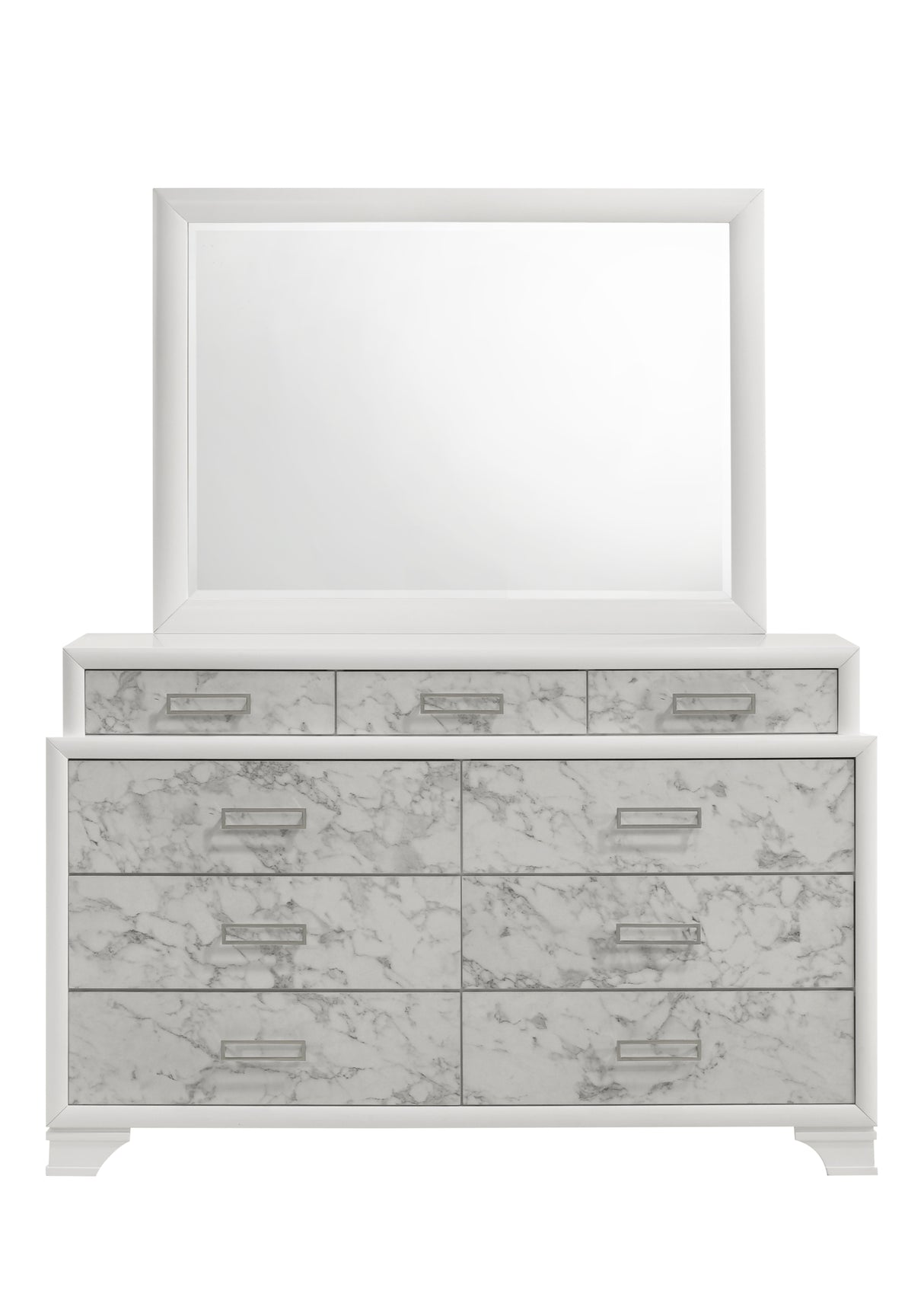 Soul Modern Style King 4PC Bedroom Set Made with wood in White (CA Inventory) - sold by Home Elegance USA