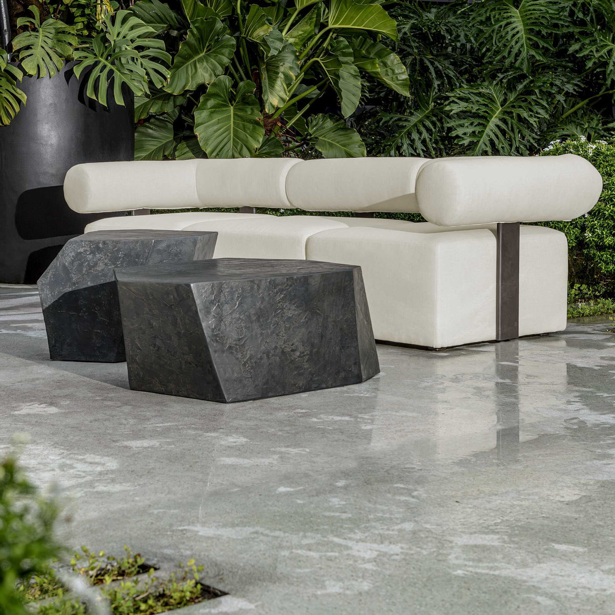 Parra Outdoor Coffee Table Slate - Black by Uttermost - View 4
