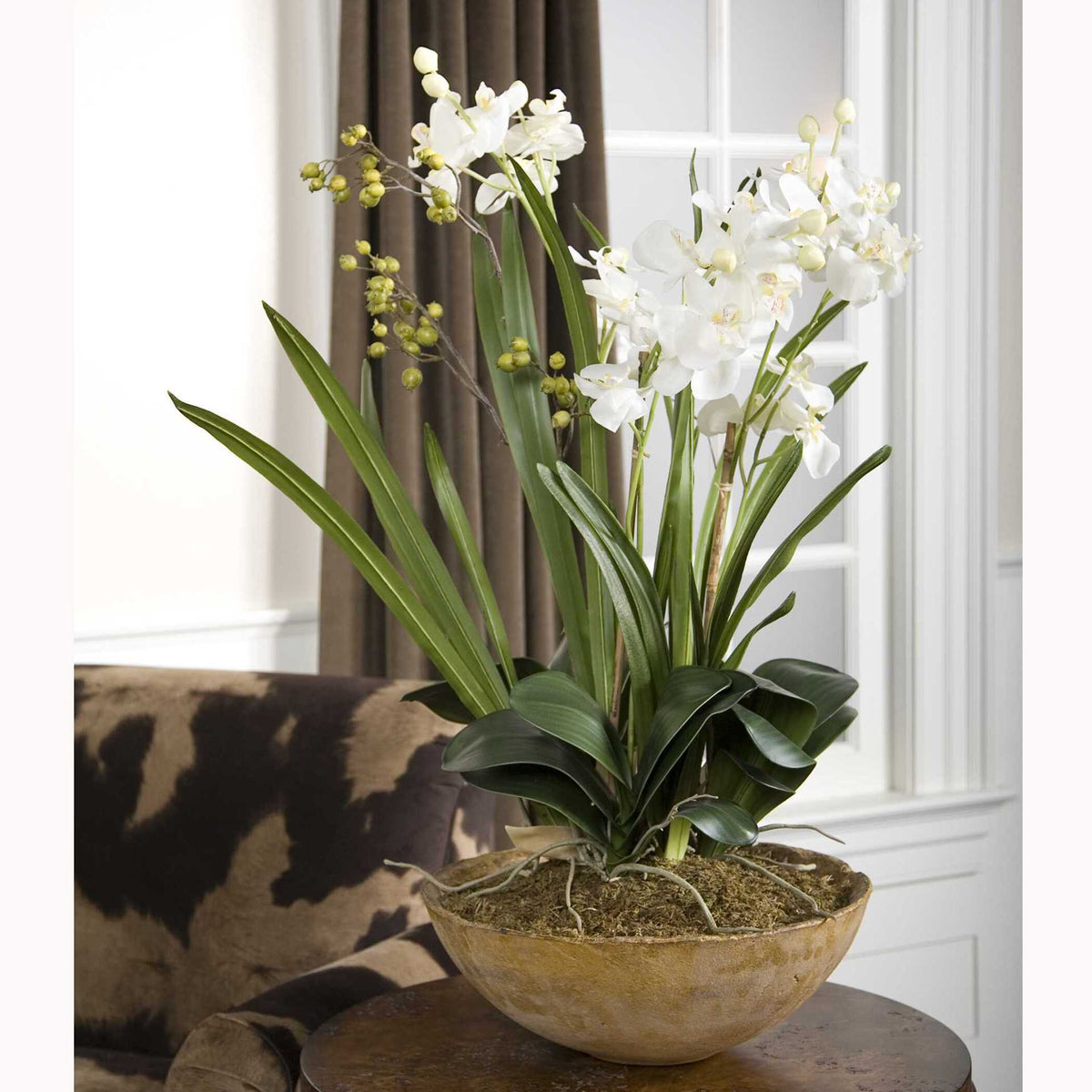 Moth Orchid Planter - Green / Light Brown by Uttermost - View 3