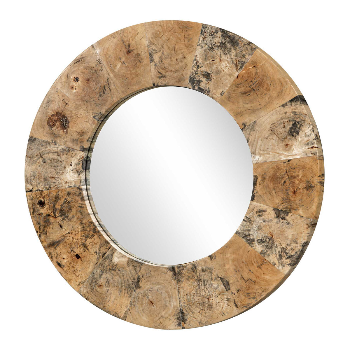 Hiram Round Wood Mirror Woodtone - Light Brown by Uttermost - View 3