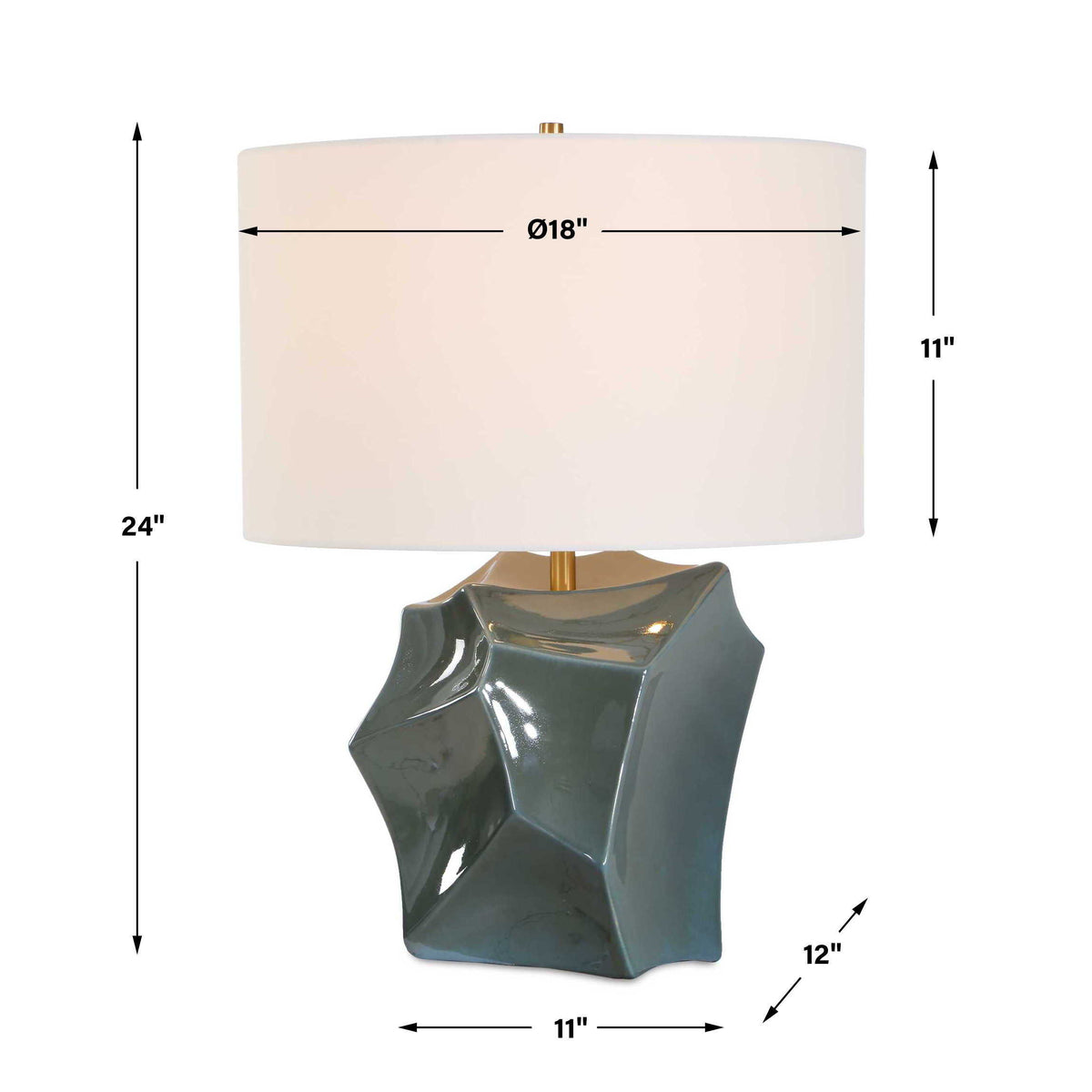 Prisma Table Lamp Smoky Bronze - Blue by Uttermost - View 9
