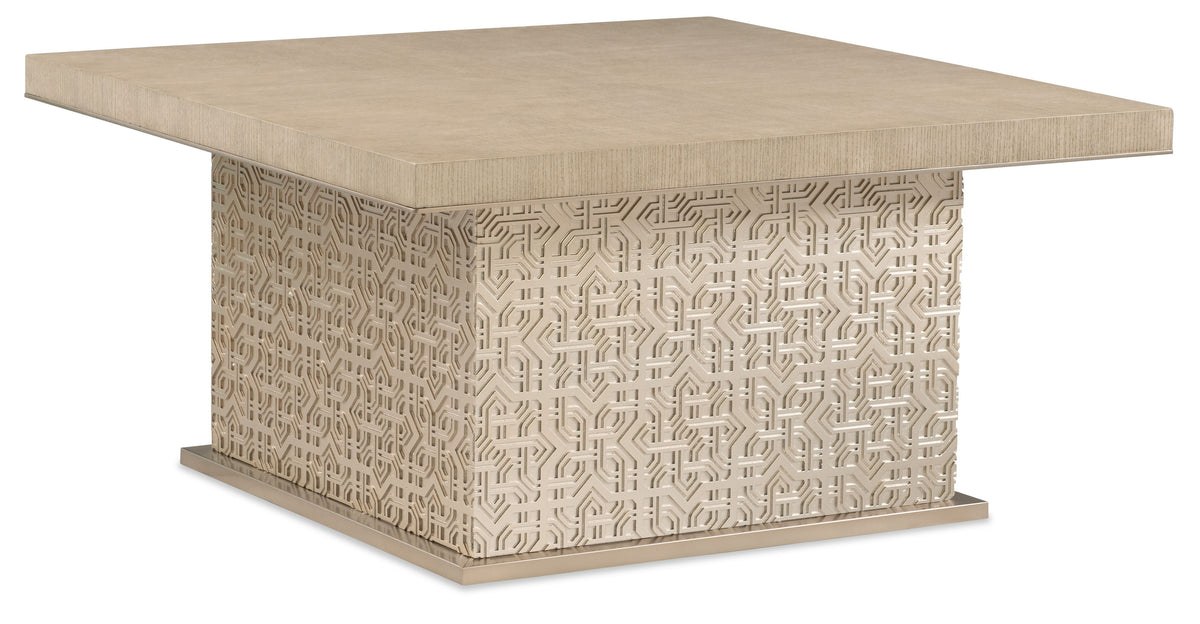 Geometry Square Coffee Table Polished Limestone - Beige / Gold by Hooker Furniture - View 1