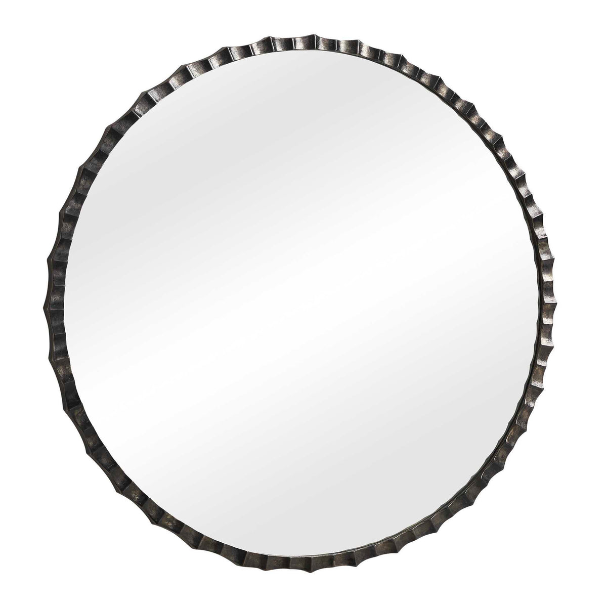 Grander Round Mirror - Black by Uttermost - View 3