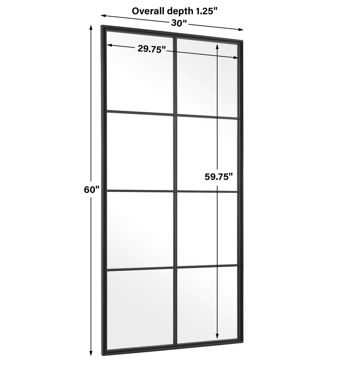 Rousseau Iron Window Mirror - Black by Uttermost - View 9