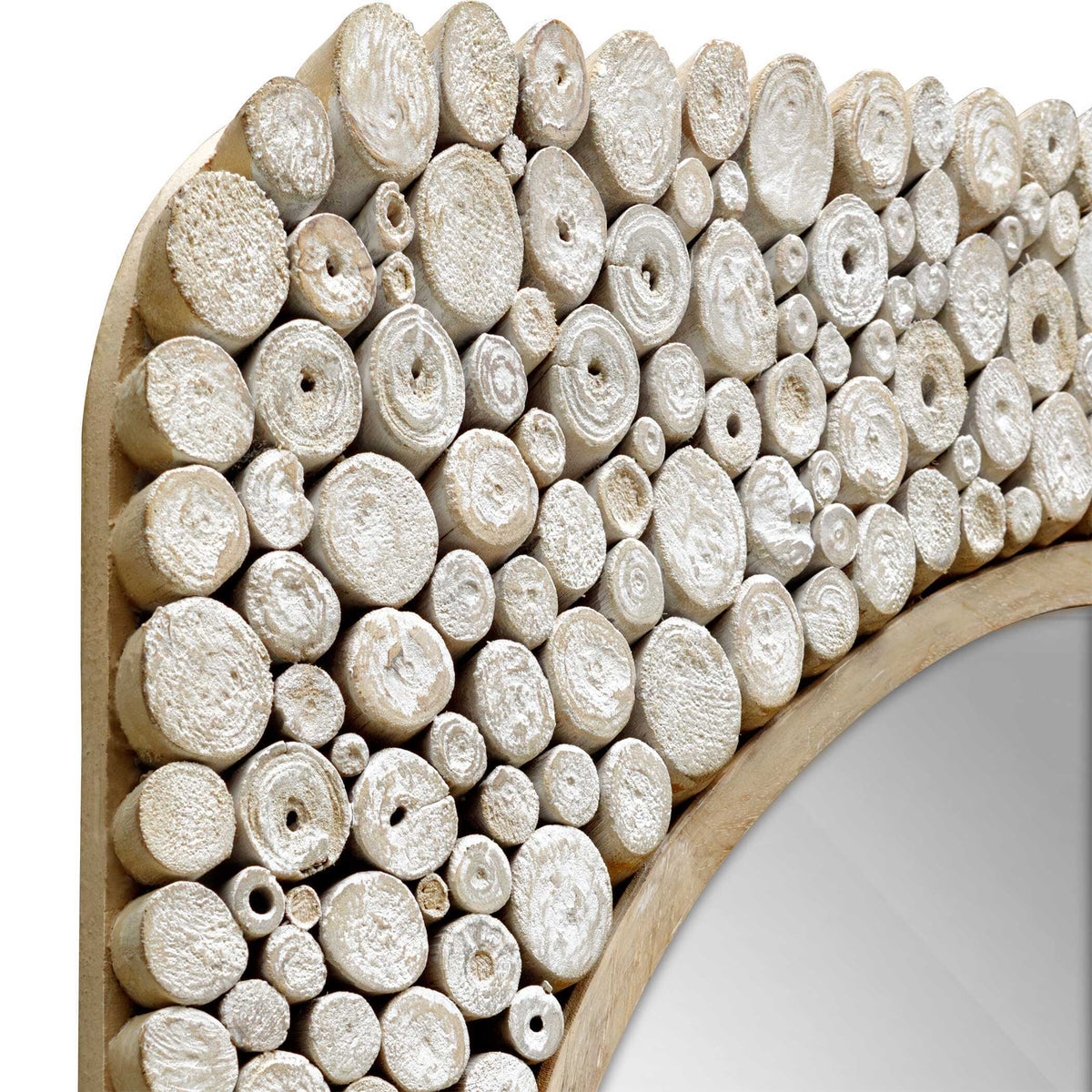 Merak Teak Mosaic Mirror Woodtone - Light Brown by Uttermost - View 3