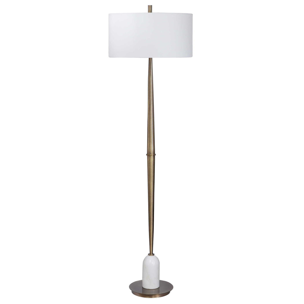 Minette Mid-Century Floor Lamp - Gold / White by Uttermost - View 3