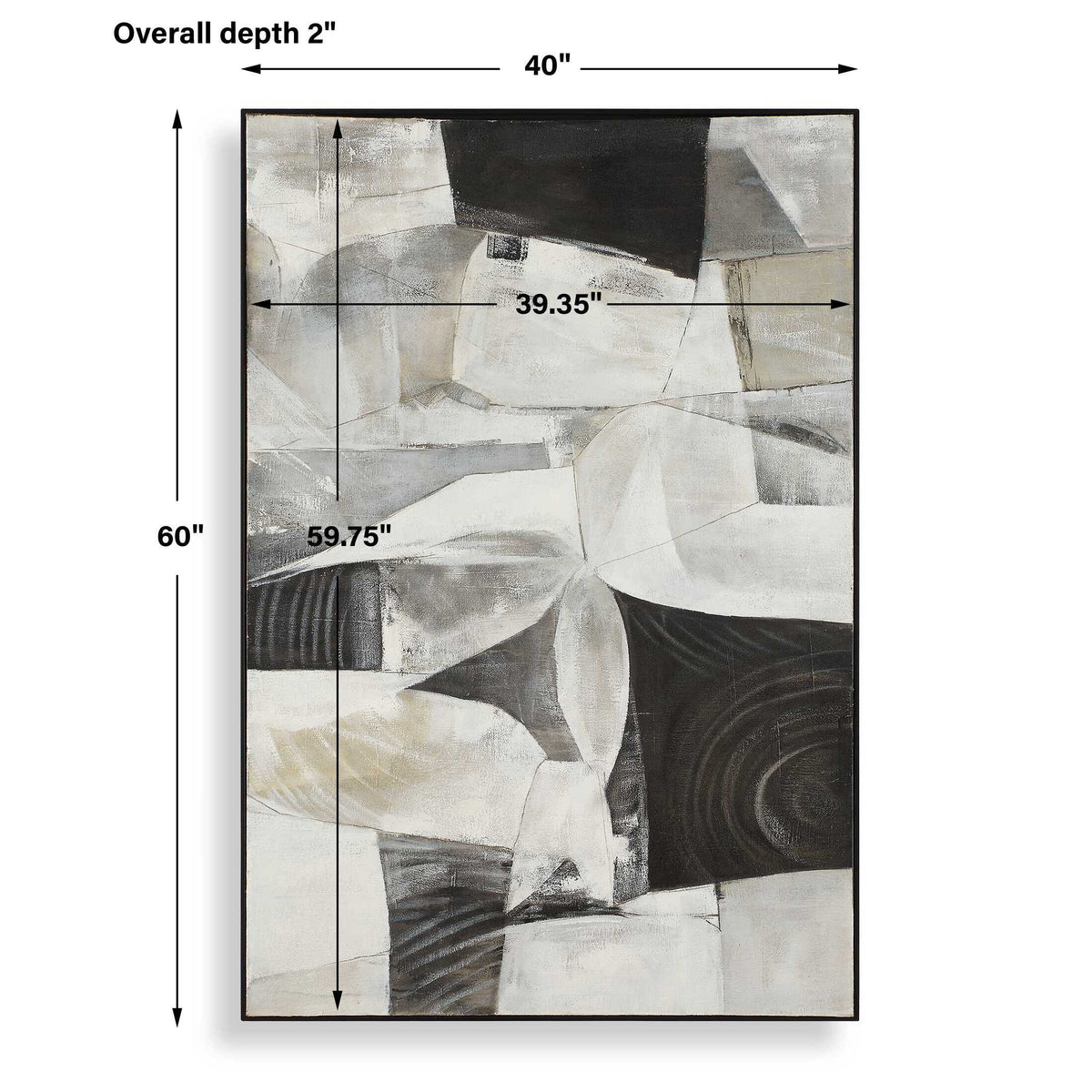 Folding Time Framed Abstract Art Black / Brown / Gray / White - Black / Gray by Uttermost - View 8
