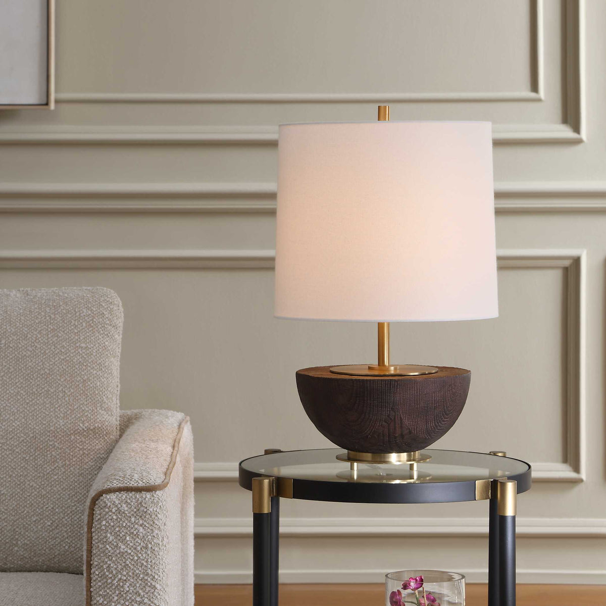 Kalo Semi-Circular Table Lamp - Dark Brown by Uttermost - View 2
