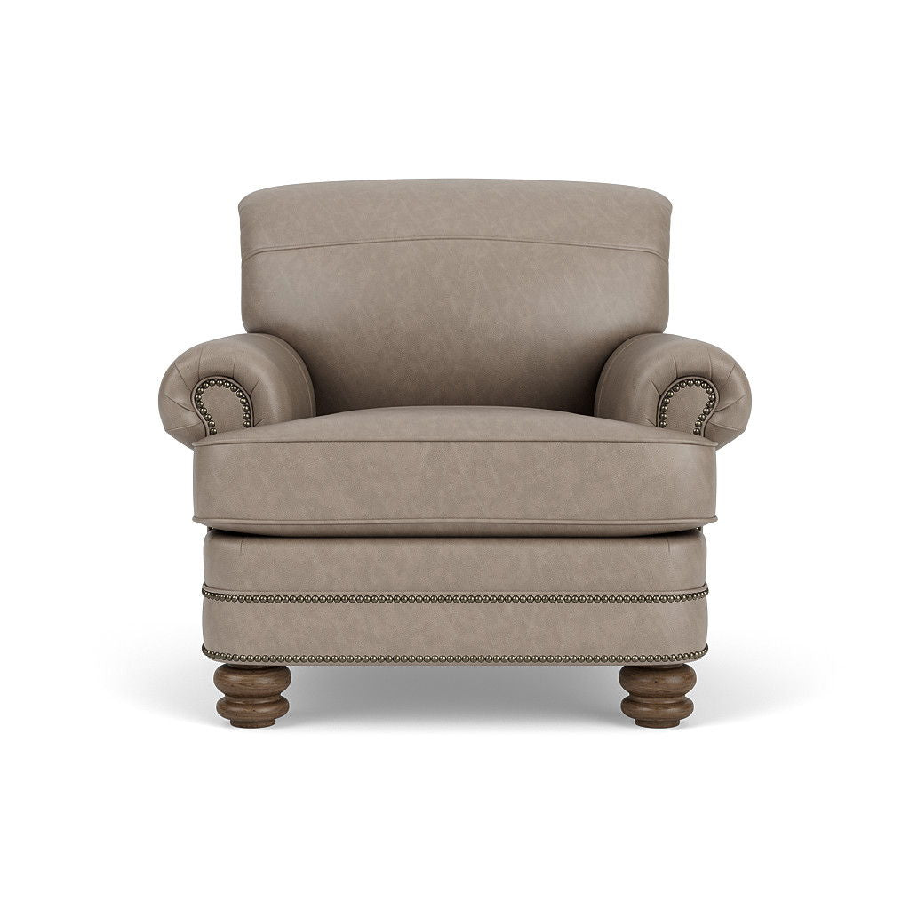 Bay Bridge Leather Chair With Nailhead Trim | Flexsteel