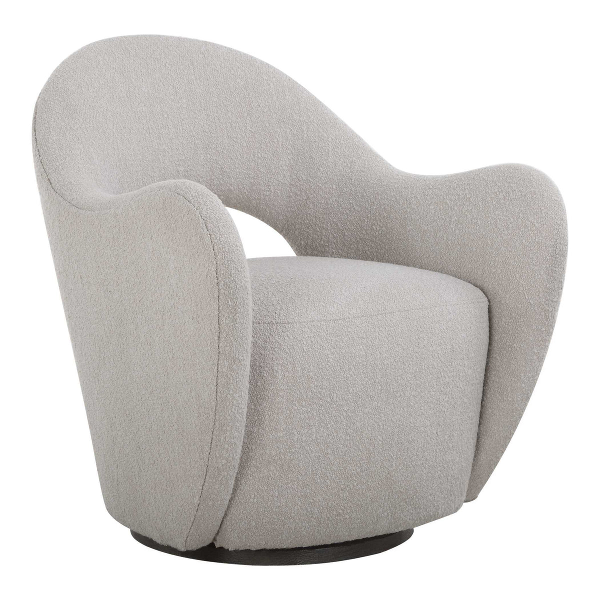 Wander Fabric Swivel Chair - Gray by Uttermost - View 4