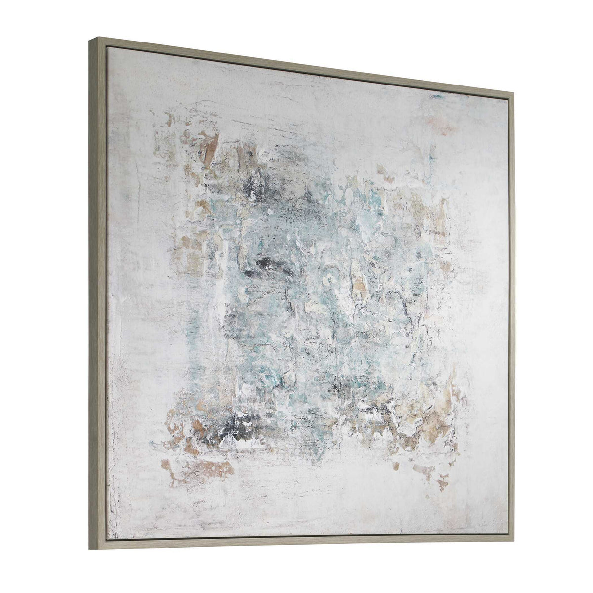 Find Me Here Abstract Framed Canvas Art Black / Blue / Brown / Gray / White - Blue / Gray by Uttermost - View 4