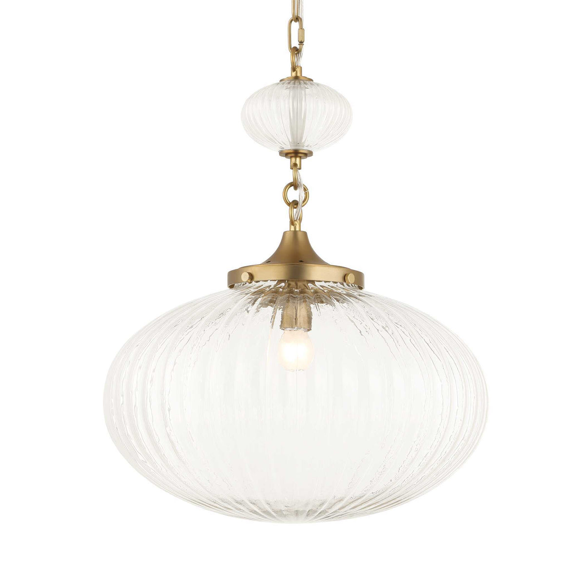 Bellaire 1 Light Glass Shade Pendant - Gold by Uttermost - View 1