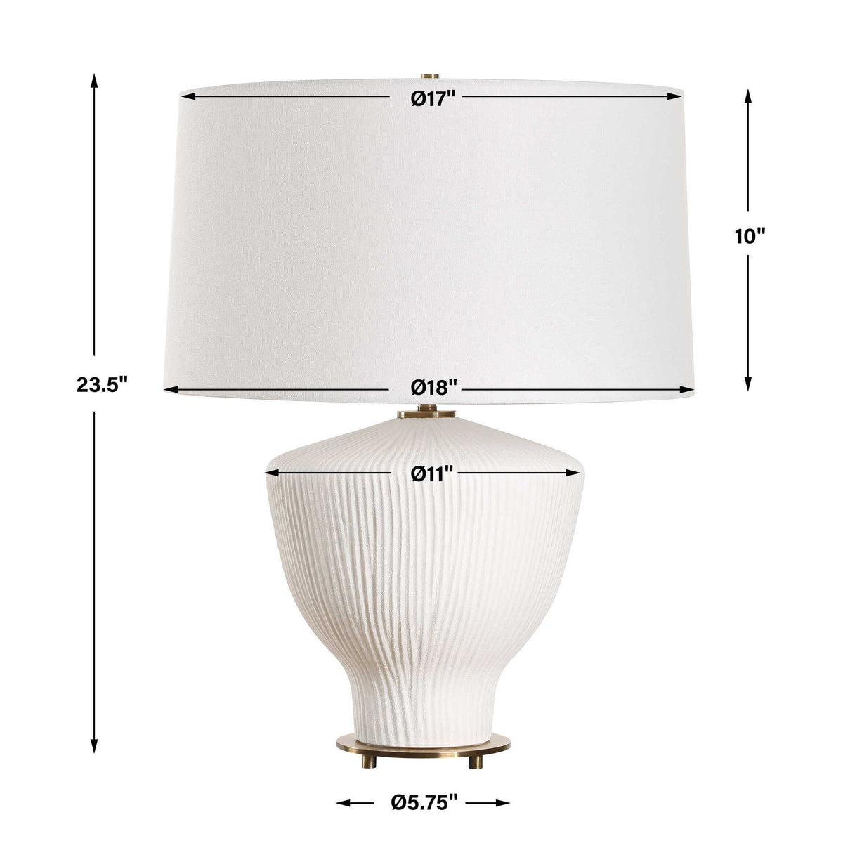 Maisie White Table Lamp by Uttermost - View 7