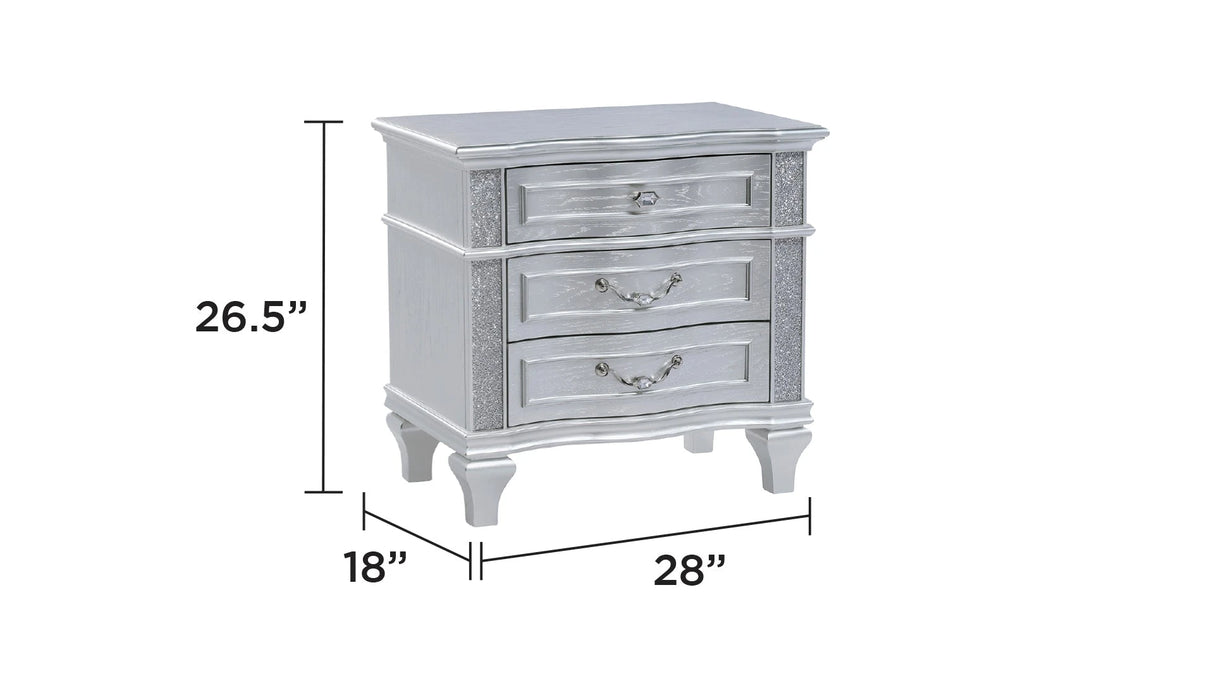 Mystic Contemporary Style Upholstered LED headboard King 4PC Bedroom Set made with Wood in Silver(CA Inventory) - sold by Home Elegance USA