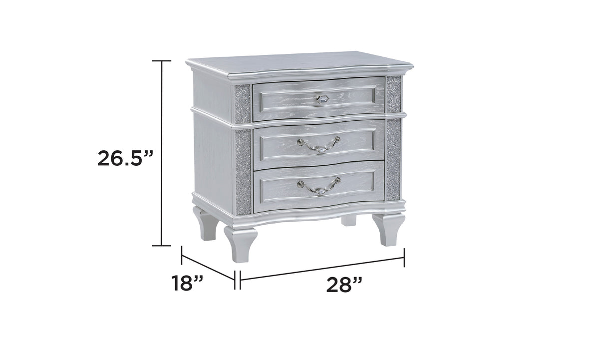 Mystic Contemporary Style Upholstered LED headboard King 4PC Bedroom Set made with Wood in Silver(NJ Inventory) - sold by Home Elegance USA