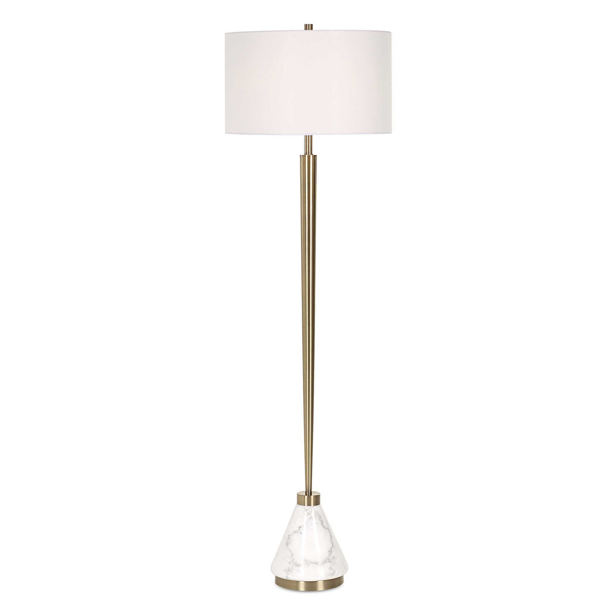 Curran Tapered Metal Floor Lamp - White by Uttermost - View 1
