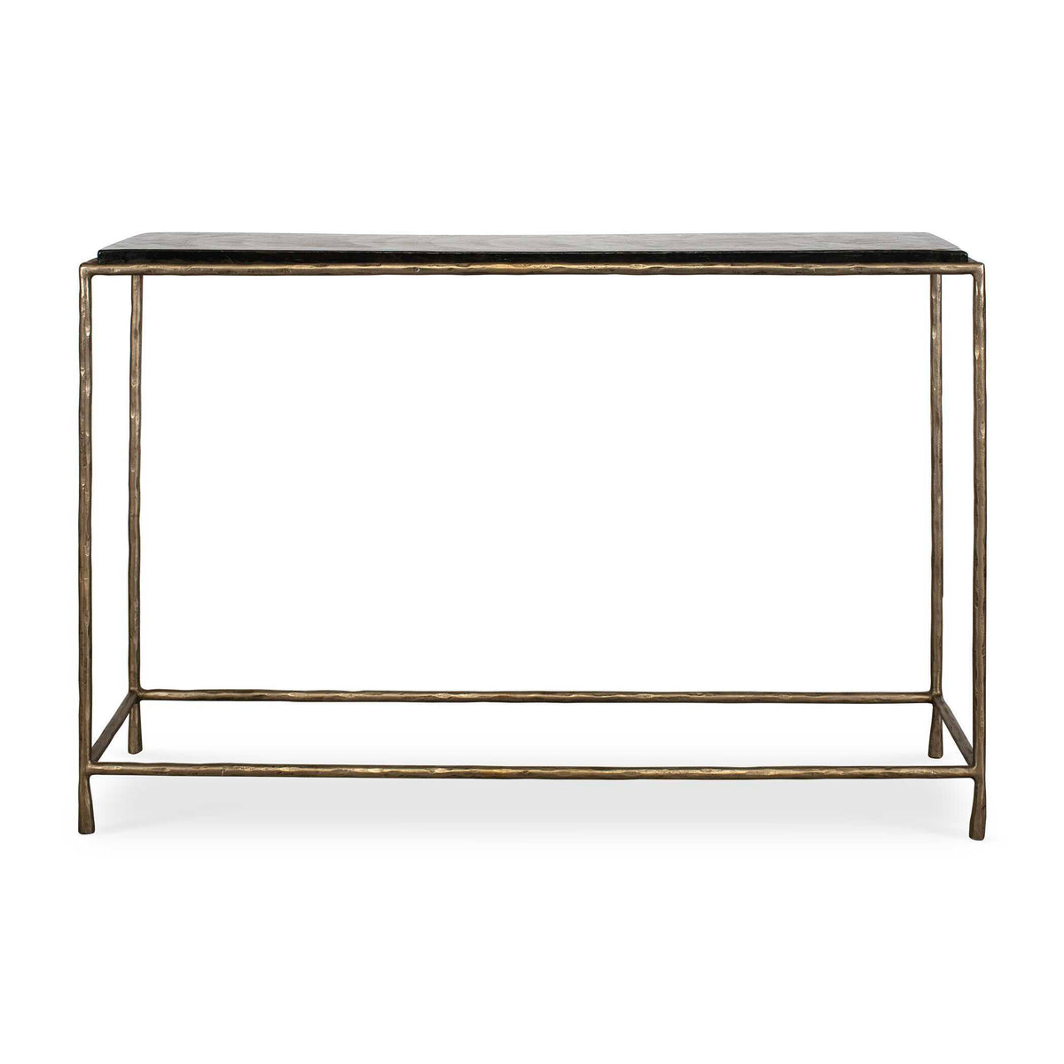 Ovard Minimalist Metal Console Table Brass - Gold / Black by Uttermost - View 1