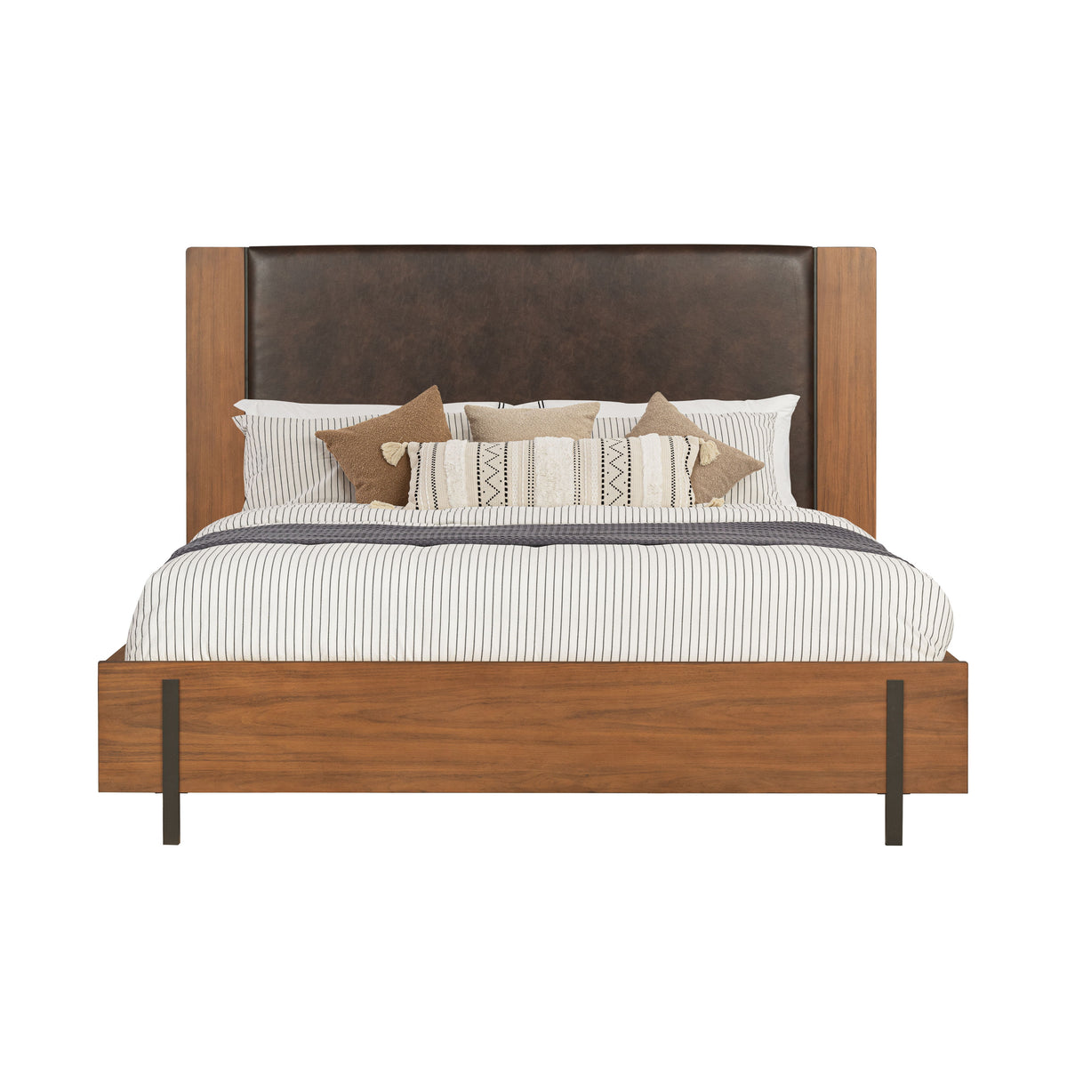 Lincoln King Upholstered Bed - Warm Walnut | Flexsteel