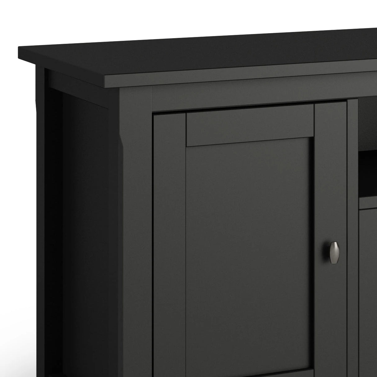 Warm Shaker 72 inch Wide Solid Wood TV Stand in Black For TVs up to 80 inches - sold by Home Elegance USA