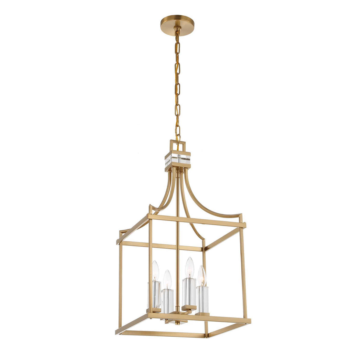 Montreal 4 Light Brass Lantern Pendant - Gold by Uttermost - View 13