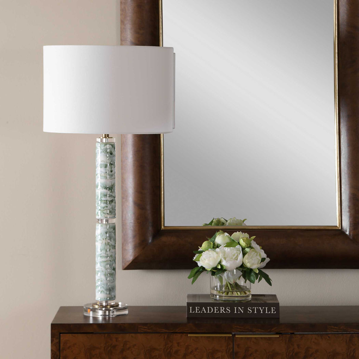 Jameis Marbled Table Lamp - Green / White by Uttermost - View 3