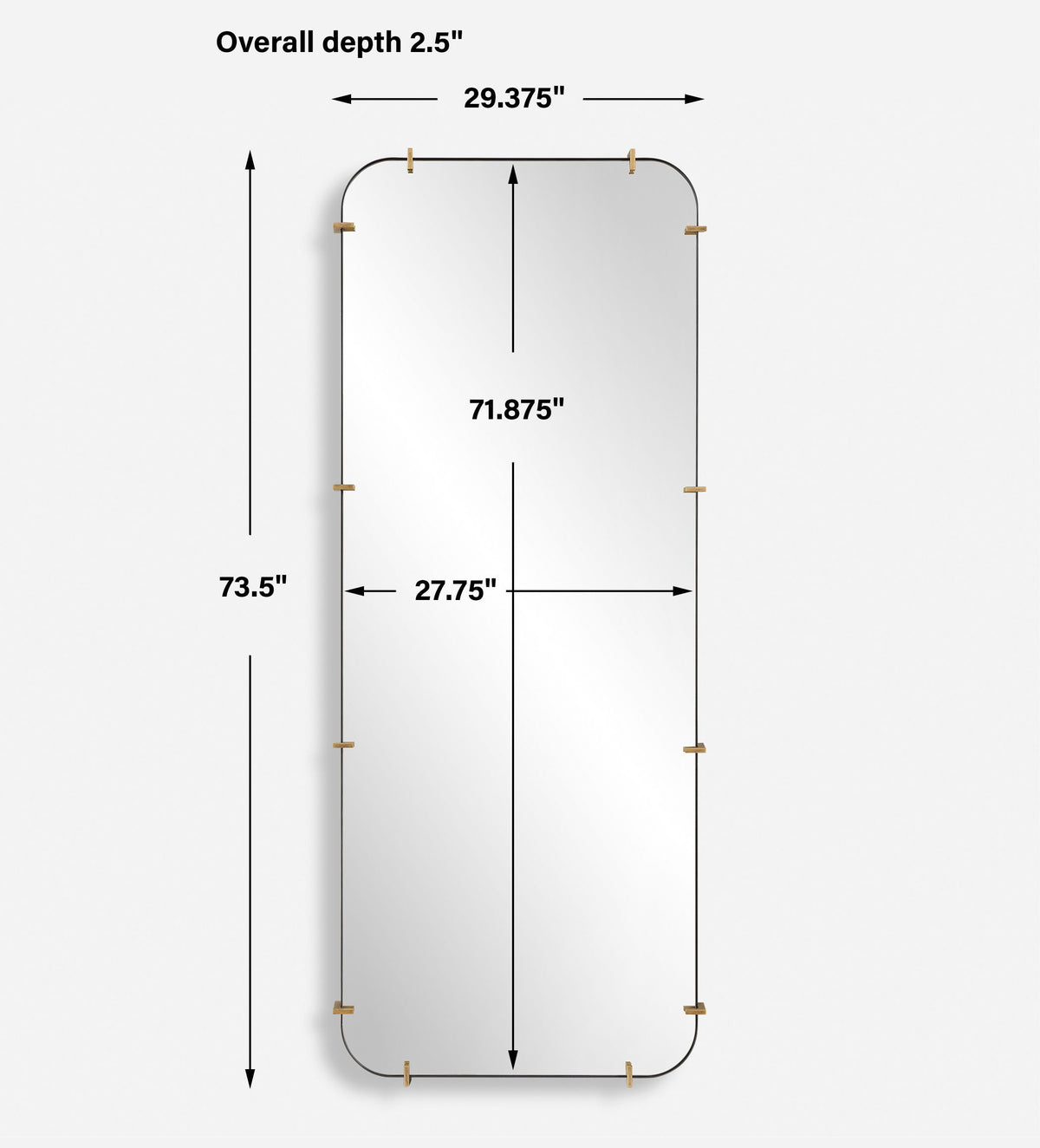 Pali Industrial Dressing Mirror - Gold by Uttermost - View 8