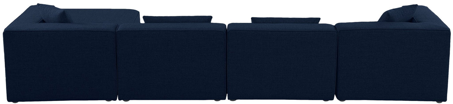 Cube - Modular Sectional 5 Piece - Navy - Fabric - Modern & Contemporary | Home Elegance USA