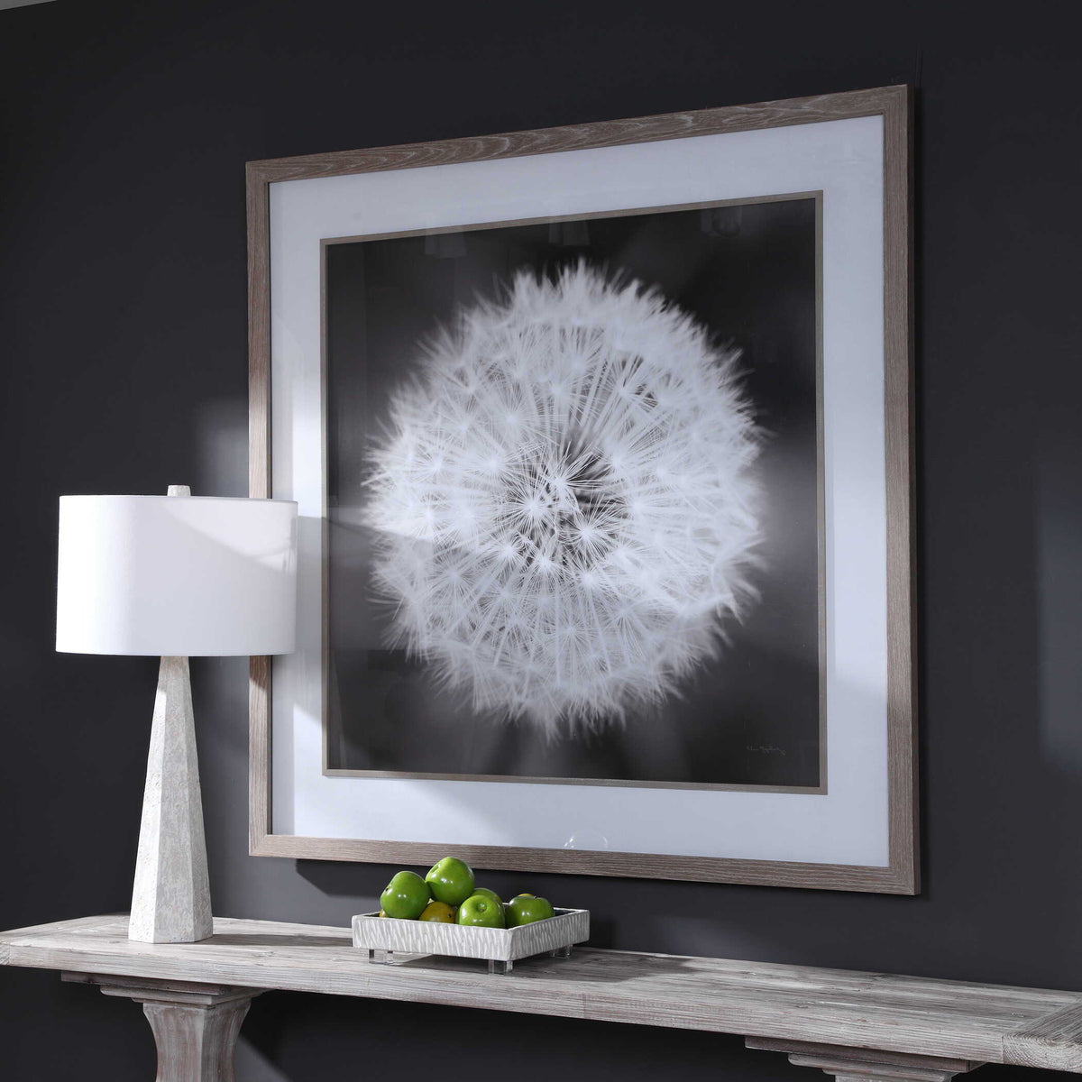Dandelion Seedhead Framed Print - Black / White by Uttermost - View 3