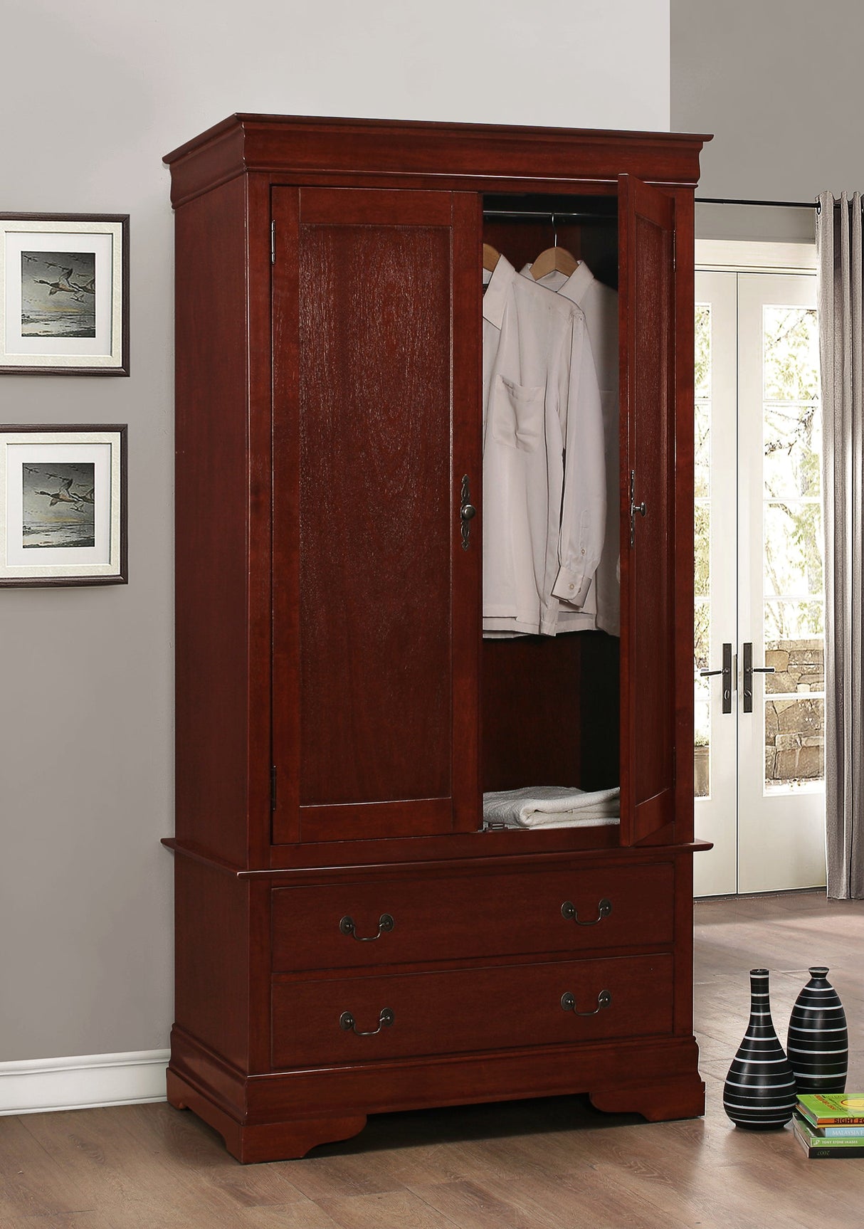 Elegant Cherry Wood Armoire - sold by Home Elegance USA