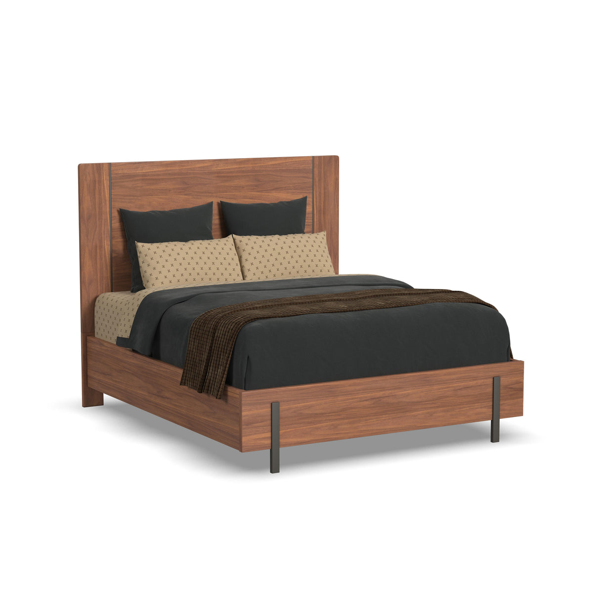 Lincoln Queen Panel Bed - Warm Walnut | Flexsteel