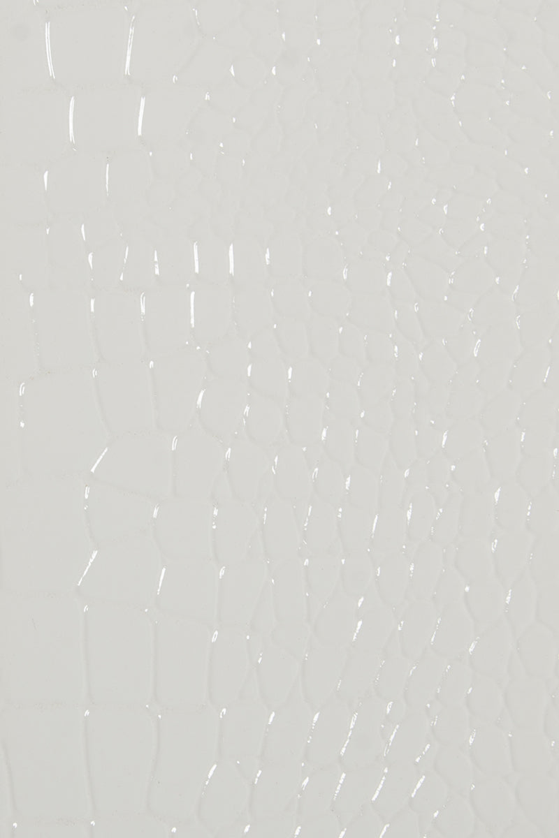 Regal - Modern White Crocodile Floor Mirror - View Image 1