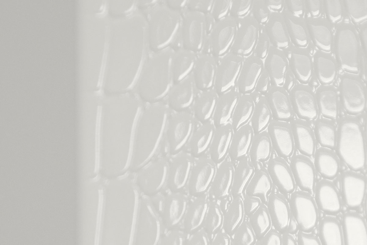 Regal - Modern White Crocodile Floor Mirror - View Image 1