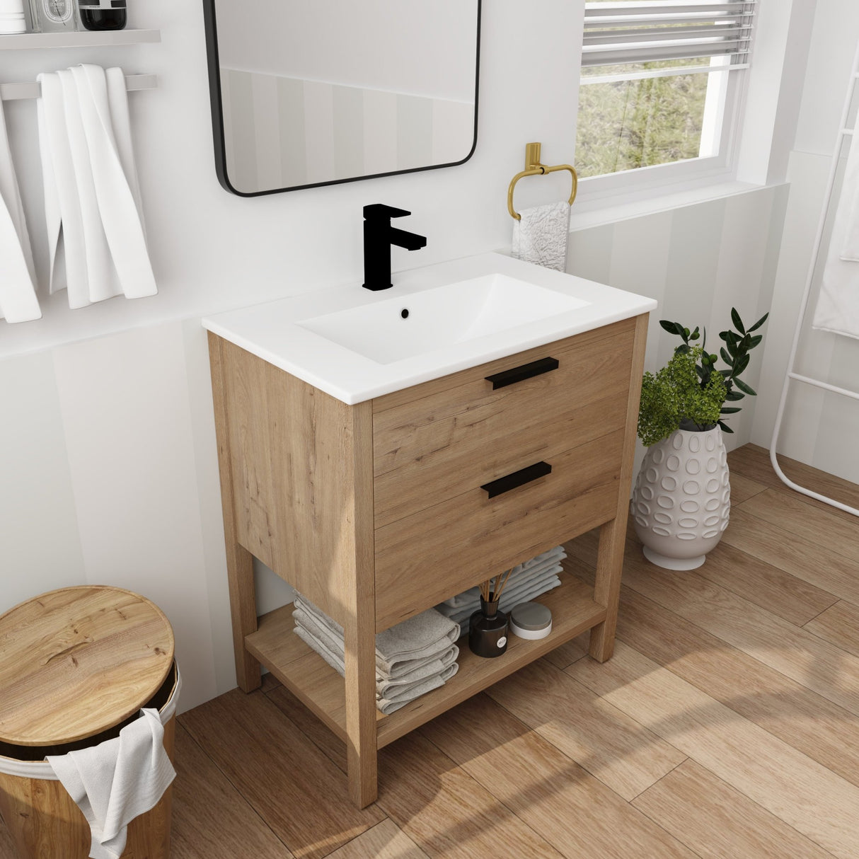 30 Inch Bathroom Vanity Plywood With 2 Drawers | Home Elegance USA