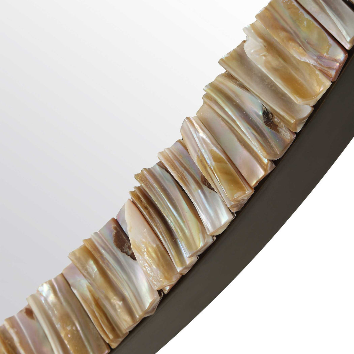 Odeon Shell Inlay Round Mirror - Bronze by Uttermost - View 5