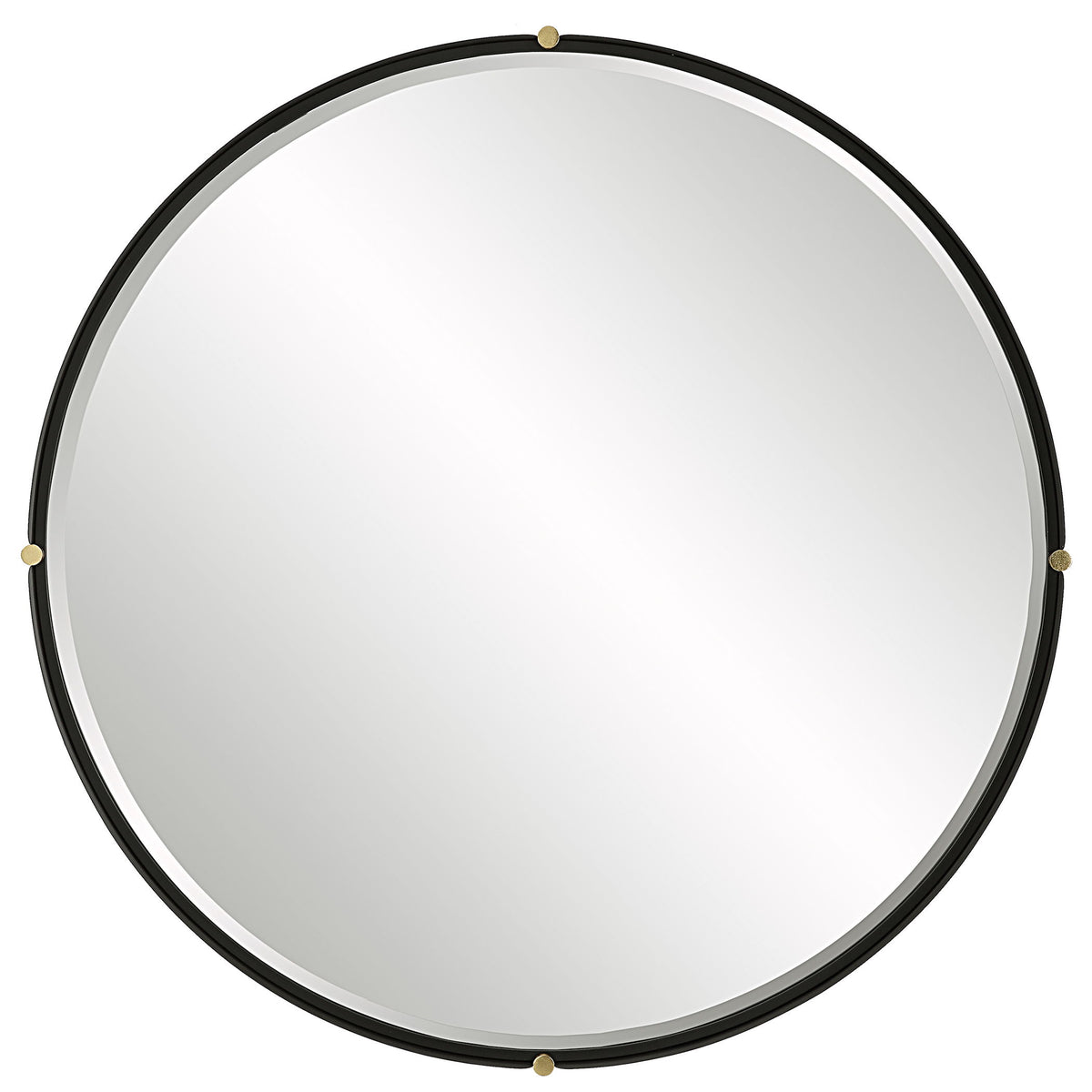 Bonded Round Mirror - Black by Uttermost - View 1