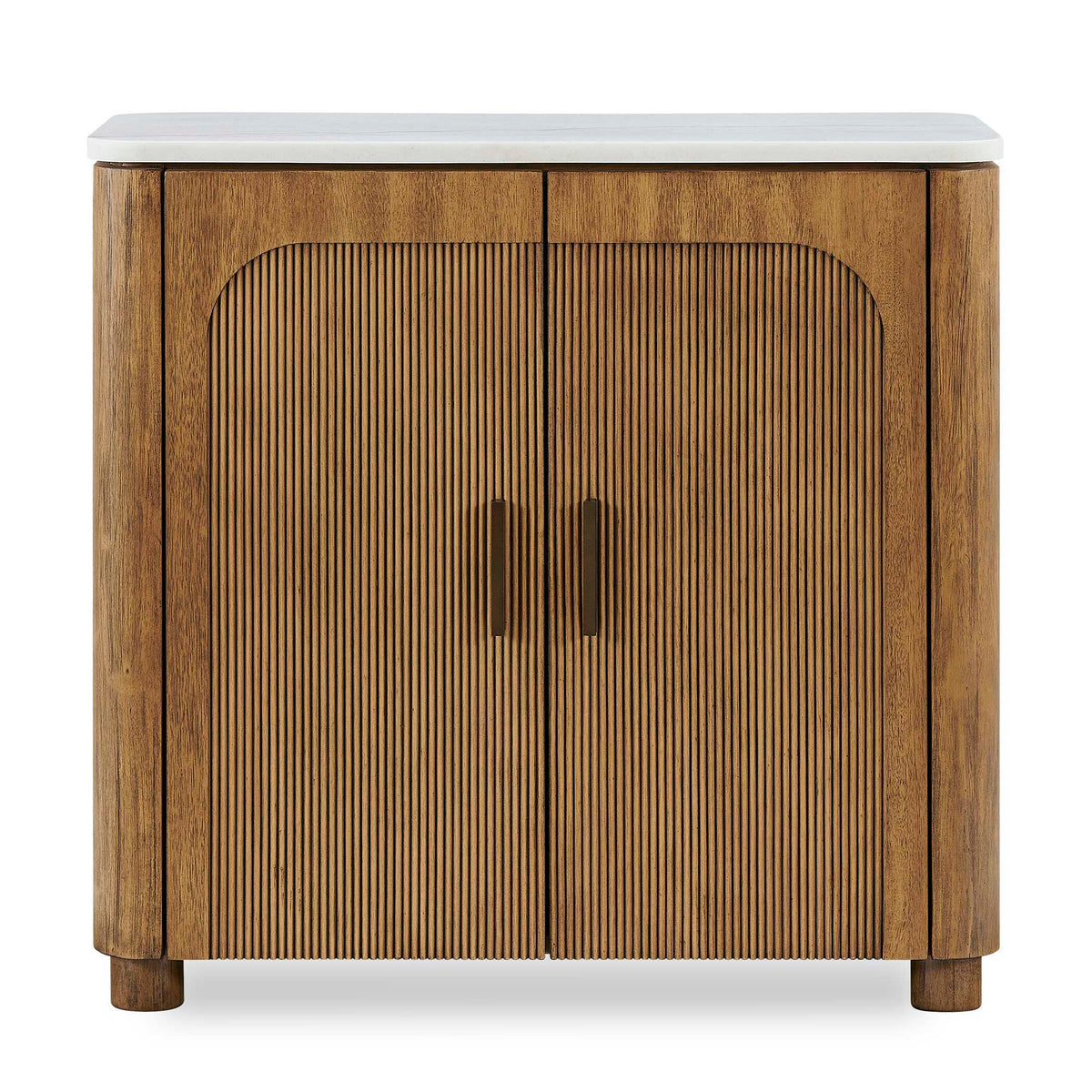 Mebarak Reeded 2 Door Cabinet Bronze,White,Woodtone - Light Brown / White by Uttermost - View 1