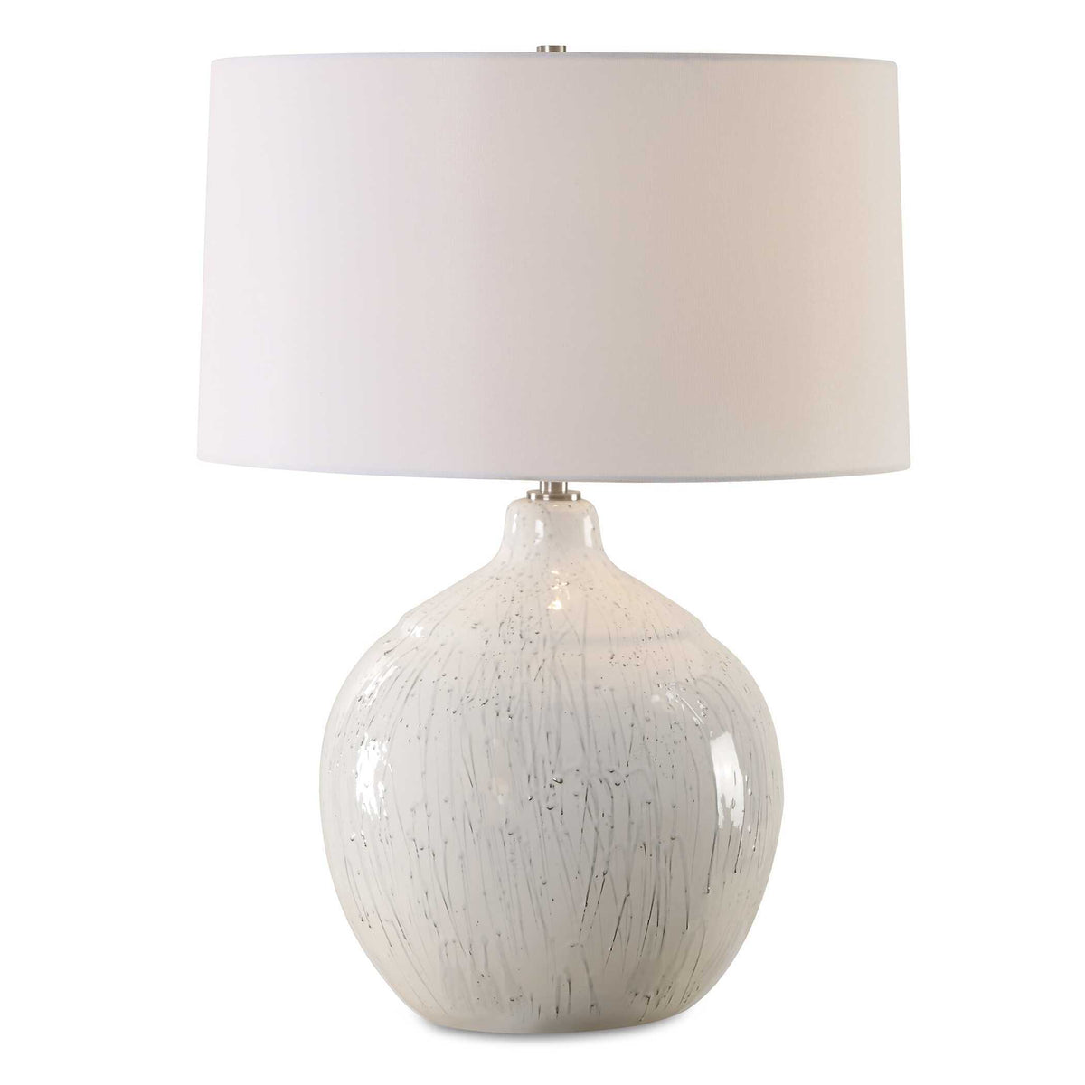 Dribble White Glaze Table Lamp by Uttermost - View 1
