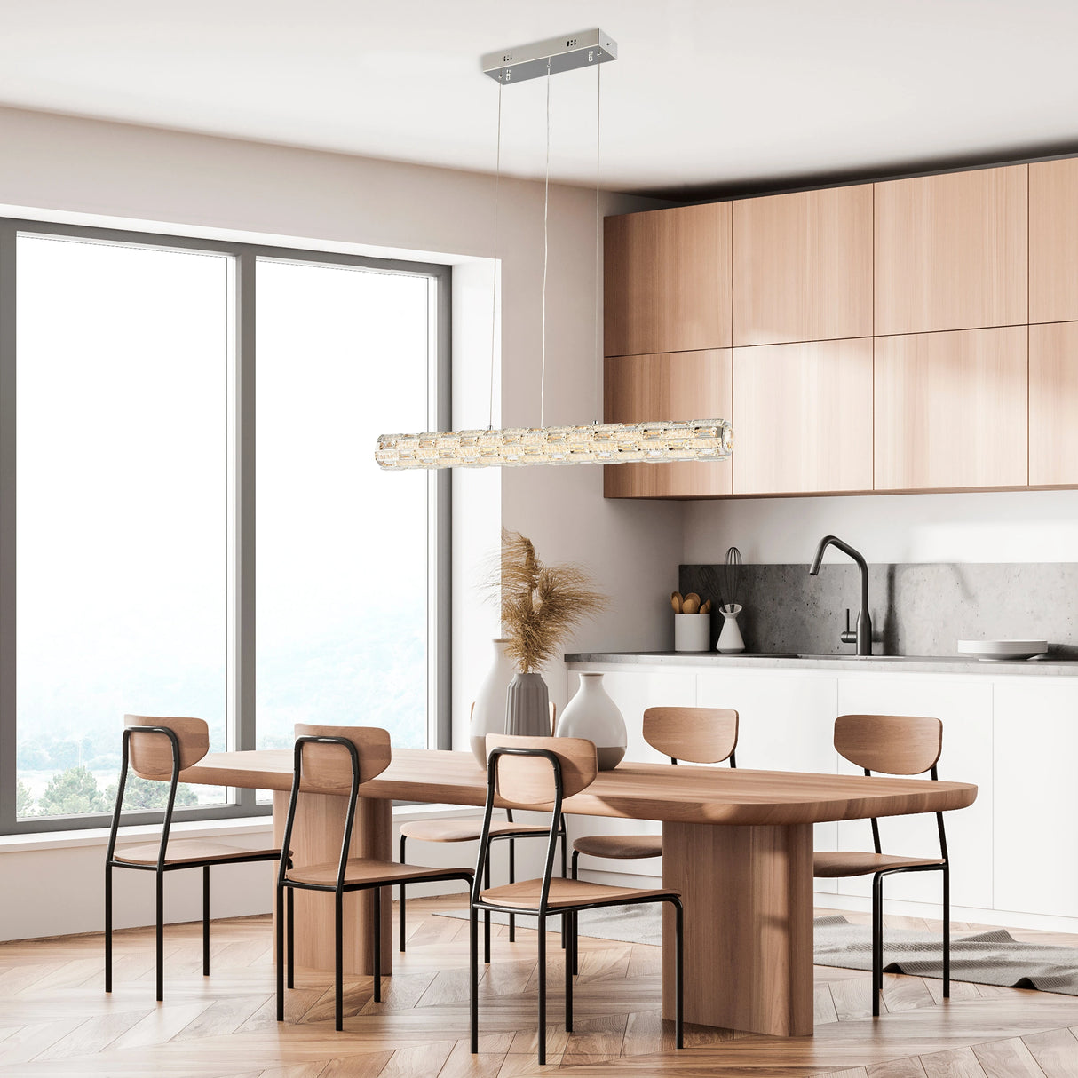 Lámpara de araña de cristal Rustica // Cromo | Finesse