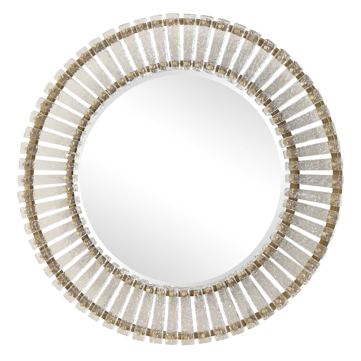 Denali Textured Glass Round Mirror - Silver by Uttermost - View 4