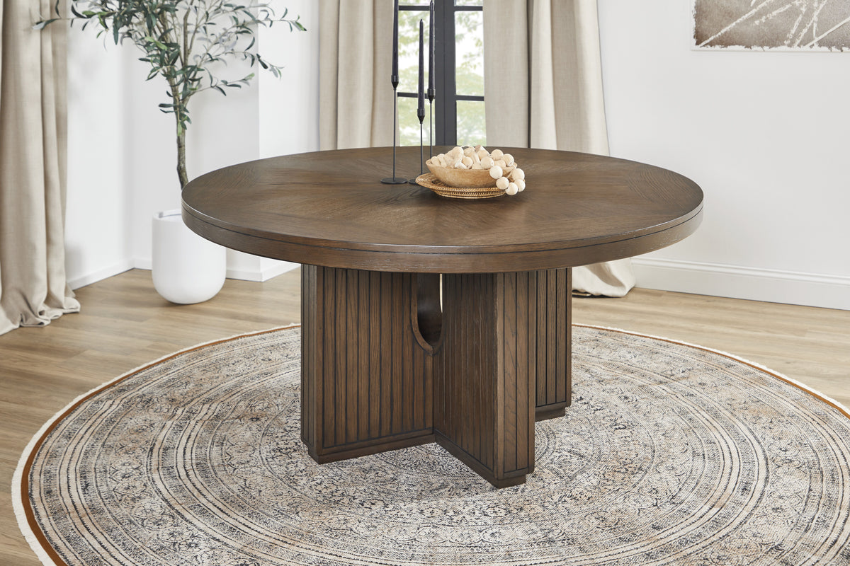 Athens Round Dining Table - Chocolate Brown | Flexsteel