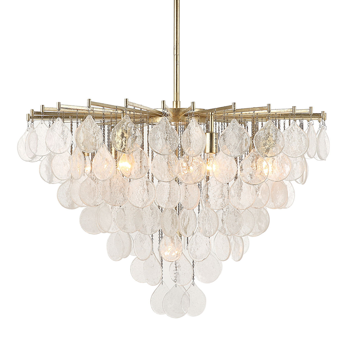 Goccia 8 Light Tear Drop Glass Pendant - Gold by Uttermost - View 1