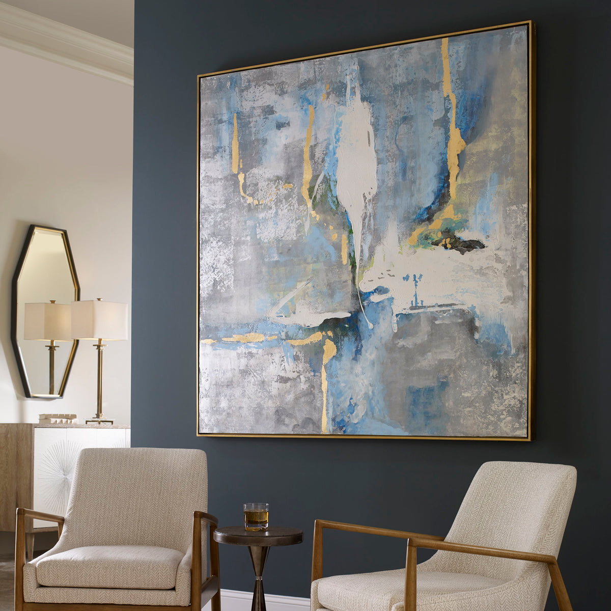 Meditation Modern Art - Light Blue by Uttermost - View 2