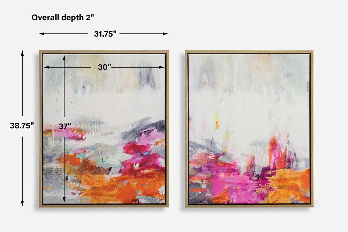 Color Theory Framed Abstract Art (Set of 2) - White / Pink by Uttermost - View 7