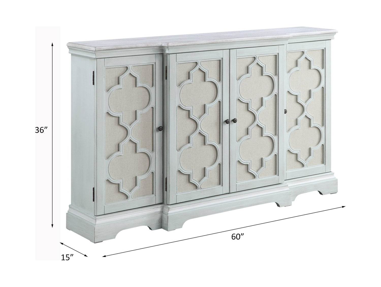 Adelle Console Cabinet AC00279 Light Teal Finish | Acme | Home Elegance USA